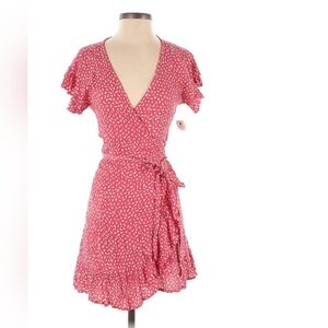 Billabong Pink Printed Wrap Mini Dress